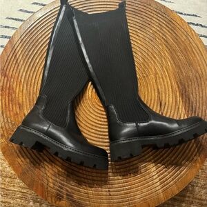 Steve Madden Black Knee-High Chunky Boots